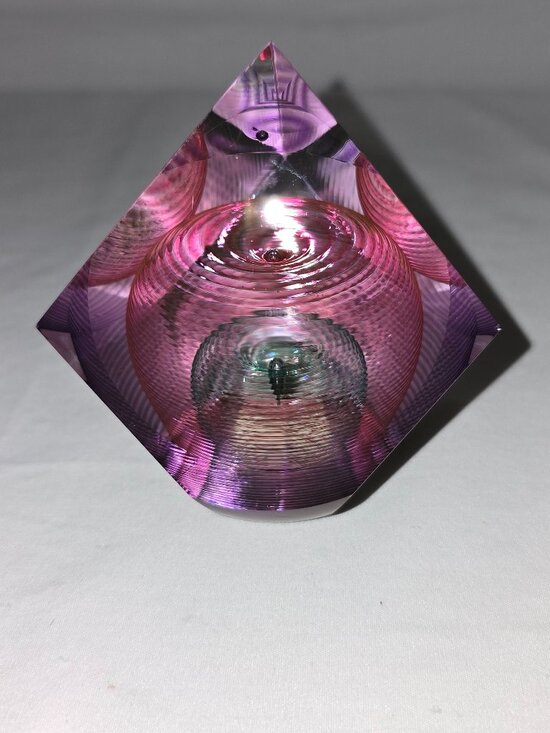 Other - Kit Karbler & Michael David Signed Faceted Paperweight Art Glass Optic Geometric
